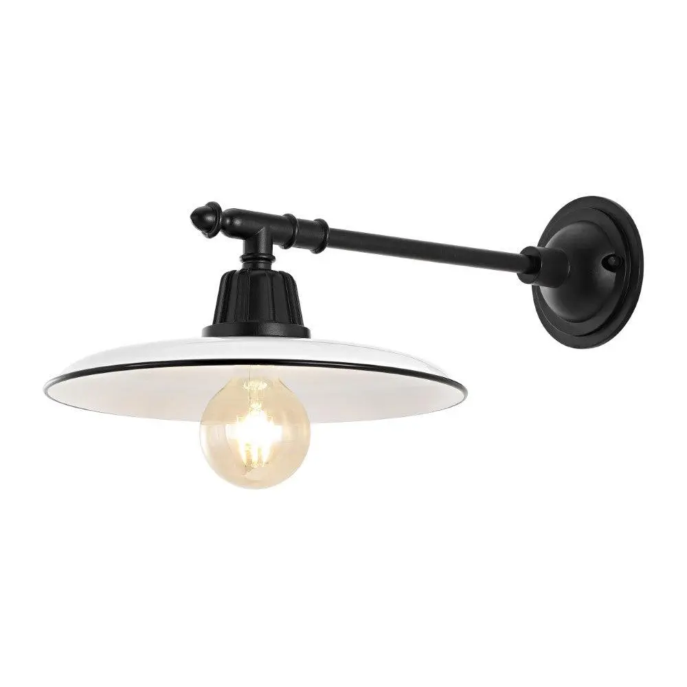 JONATHAN Y Bonner Farmhouse Industrial Iron LED Victorian Arm Wall Light - Metal Shade, Indoor/Outdoor Use, Indoor Lighting, Home Decor, Decorative Wall Light for Living Room, Bedroom