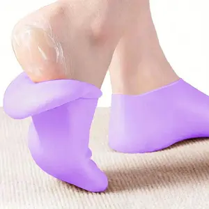 Silicone Socks for Dry Heels, Moisturizing Foot Care for Cracked Feet, Women's Foot Mask for Intense Hydration, 1 Pair