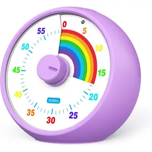 Visual Timer for , 60-Minute Countdown for Classroom Office Kitchen, Desk Timer  Time Management Tools with Silent Operation, Pomodoro Timer Rainbow  Purple