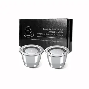 Stainless Steel Refillable Coffee Capsule for Nespresso (1/2/3/4 Counts/set), Reusable Coffee Pod, Coffee Tamper, Coffee Making Tool, Reusable Filter