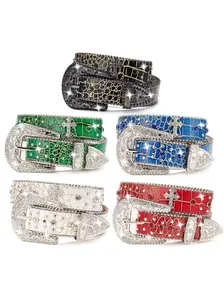 New Women's Belt Punk Style Fashion Rhinestone Decor, Versatile and Durable, Ideal for Daily Wear or Parties, Rhinestone Decorated Belt