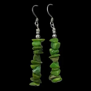 Zuni Gaspeite Earrings • Native American Earrings • Gaspeite • Zuni Handmade by Phil Weahkee