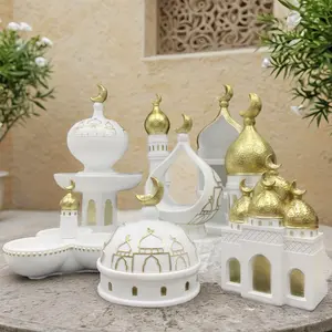 Islamic Style Decorative Piece, Light Luxury, Star Moon Sculpture, Desktop Decoration, Gift, Cultural Collection, Religious Home Decor