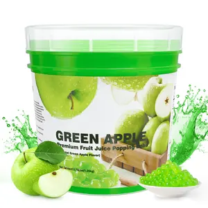 T&Tea Green Apple Popping Boba Pearls 2.76 LB, Vegan Bursting Boba Pearls for Bubble Tea, Beverages, Shakes, Desserts, Smoothies & Ice Cream Topping