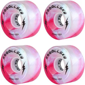 Light Up Glow Quad Roller Skate Wheels 85A 62MM for Indoor and Outdoor Use