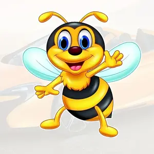 1PC Street Trendy Cute-Style Bee Logo Sticker For Carry Bags, Pet Cultural Products, Personalized Decor Personalized Cartoon Bee Shape Decor Daily With Relaxed Healing Trend Vibe A Must-Have For Cute-Style Groups & Cute Style Enthusiasts