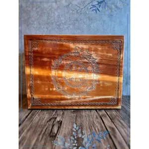 Handcrafted Rune Storage Box Solid Wood Chest Limited Edition
