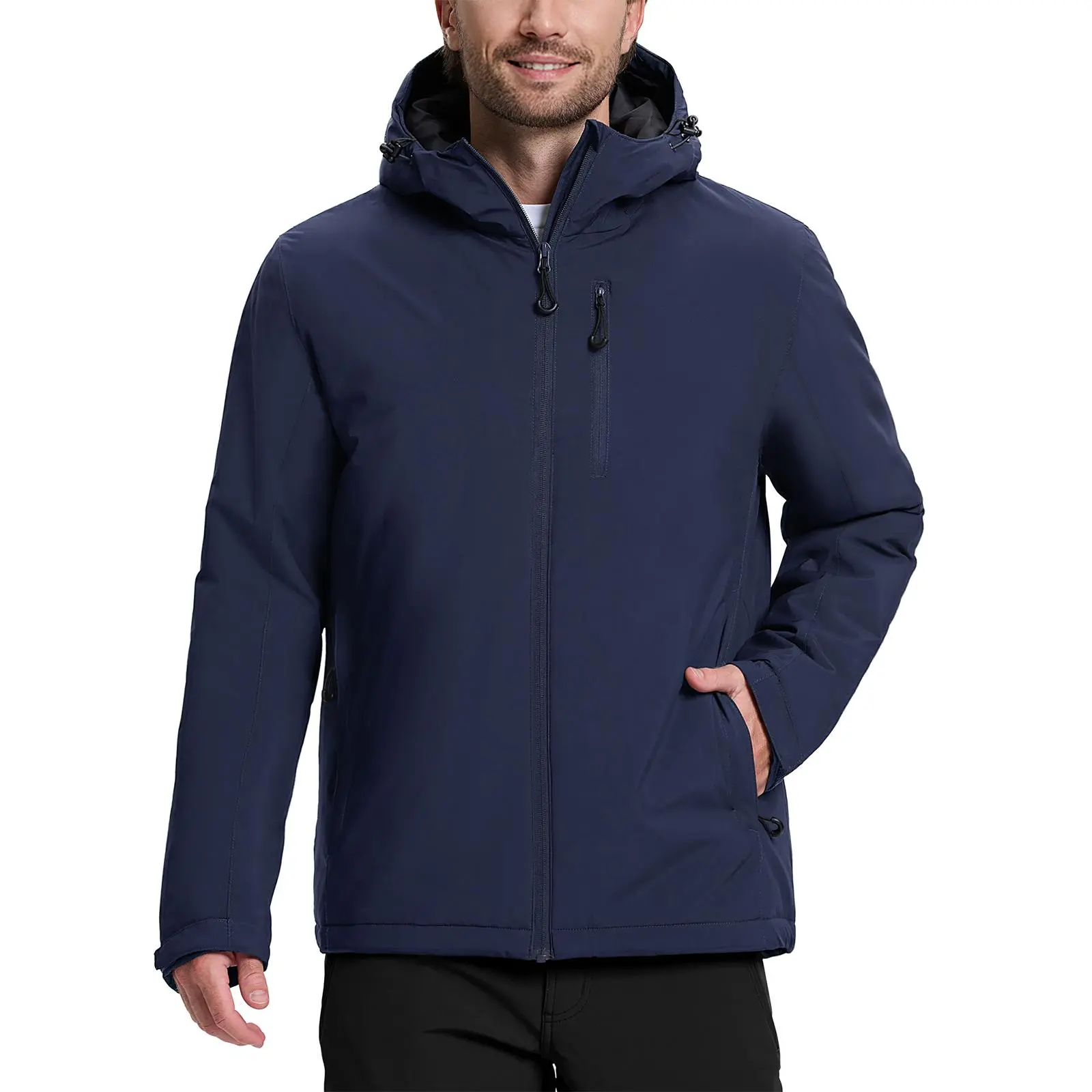 33,000ft Mens Warm Winter Jacket Hooded Lightweight Puffer Jacket Water Resistant Windproof Insulated Coats