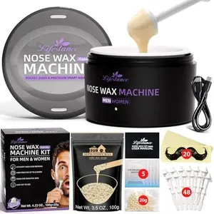 Lifestance Nose Wax Kit for Men & Women - 120g Nose Hair Wax Kit with USB C - Fast Heating, Smart Temp Control, 48 Sticks, Painless Ear Hair Removal, Compact, Travel-Ready, Multi-Accessories