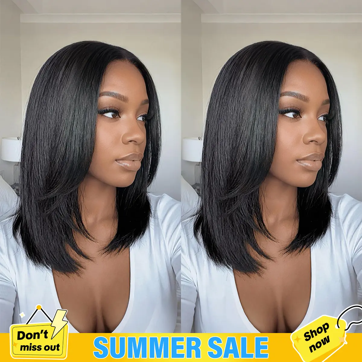 [New In] BGMgirl Wear Go 9x6 TPart Layered Cut Bob Yaki Straight Pre Everything Pre Bleached Knots Wear Go Pre Plucked HairlineWig Lace Draw-String Glueless Human Hair Wig #DealsForYouDays