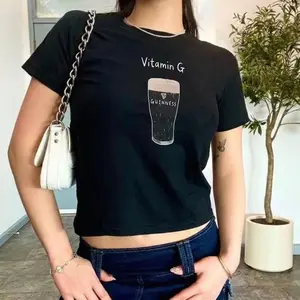 Vitamin G Guinness Beer Baby Tee, Y2K St Patrick's Day Shirt
