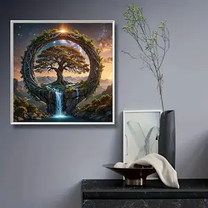 Large Size Magic Life Tree Diamond Painting Kit, Frameless, 5D Round DIY Craft Set, Handmade Gifts for Beginners, Plant Theme Home Decor Gift