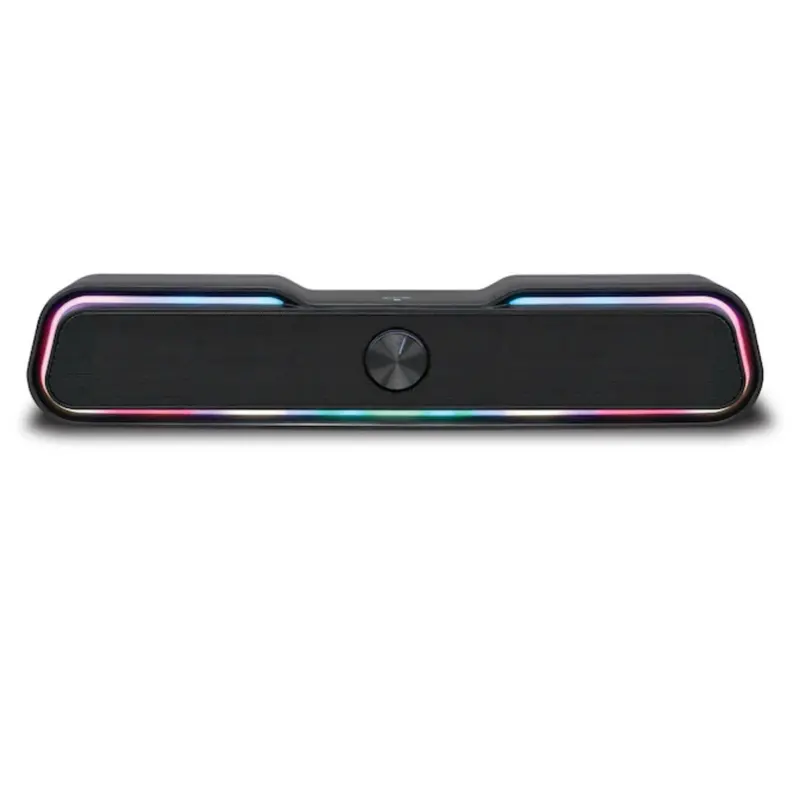 17-inch 4.44W Wireless Bluetooth Soundbar Speaker with LED Lights, Black 1-Speaker Set for Indoor Use