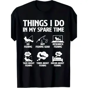 Things I Do In My Spare Time Fishing Boys Men Bass Fishing T-Shirt