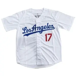 Los Angeles #17 Printed Jersey, Casual Breathable V Neck Short Sleeve Baseball Top for Training & Competition, Fashion Men's Sportswear for All Seasons, Jersey Shirts, Apparel Jersey