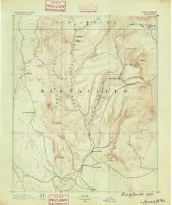 Jemes New Mexico USGS Topographic Quadrangle Map, 1890, 1:125000