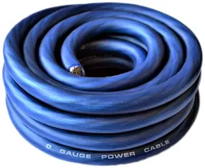 50 FEET PREMIUM 0 GAUGE BLUE POWER / GROUND WIRE CABLE 1/0 GAUGE CAR AUDIO