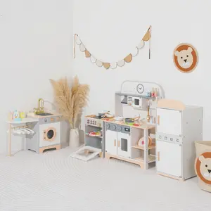 Little Orchard Baby Wooden Mini Kitchen Set for Toddlers- 31.5in-High Pretend Play Kitchen - All-in-One Toy Kitchen Baby Wooden Kitchen Set