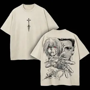 Retro Heavy Limited Kurapika vs Chrollo Hunter X Hunter Anime Double Printed Vintage Oversized Washed Tee Unisex Oversize Anime Manga Washed Heavyweight Cotton T-shirt, Gift For Anime Fan, Anime Lover GUT HRI