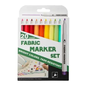 20-Count Fabric Marker Set for Shoes, Shirts, Book Bags, and More