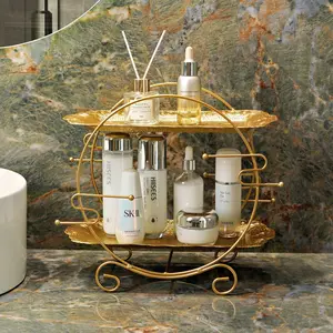 Desktop Multi Layer Acrylic Makeup Organizer Movable Skincare Brush Storage Shelf for Vanity Cosmetic Storage Beauty Organizer