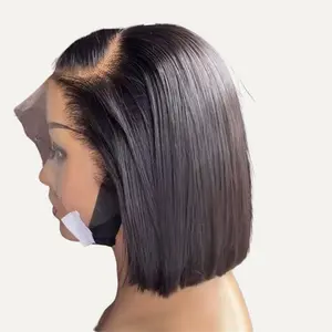 Lace Front Bob Cut Hairpiece with Smooth Texture and Natural Look
