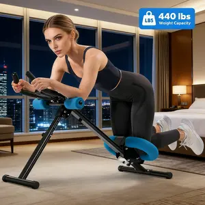 Adjustable Ab Trainer Machine with LCD Monitor – Foldable Full-Body Workout Equipment for Abs, Arms, Legs & Glutes, Home Gym Core Shaper