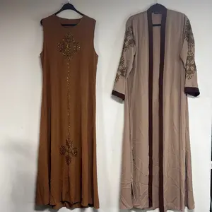 Women's Muslim Fashion 2-Piece Luxury Turkey Abaya with Shoulder Pads, Modest Dresses, Modest Women Clothing, Closed Abaya Robes, Elegant Traditional Abayas for Comfort