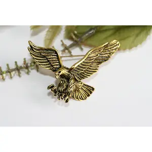 Vintage look gold plated flying eagle brooch  Gold Flying Eagle Pin Antique Eagle Pendant