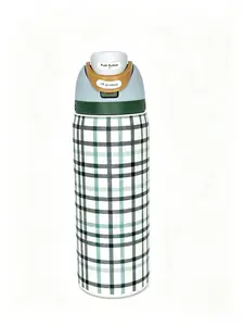 Owala FreeSip 32oz Plaid Print Insulated Stainless Steel Drinkware Flask, Leakproof Flip-Lock, 24-Hour Cold Retention, Cupholder-Friendly, BPA-Free, Gym & Travel On-the-Go Hydration Bottle, Flasks