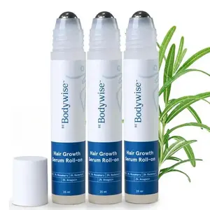 Be Bodywise Advanced Hair Density Roll-On Serum 25 ml | 5% Saw Palmetto, 3% Rosemary, 1% Caffeine Herbasome & 3% Fenugreek | Scalp Serum for Reduced Hair Fall | Men & Women