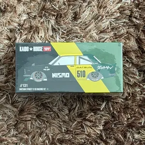Kaido House Mini GT 1:64 Scale Datsun Street 510 Racing V2 Black-Yellow KHMG131 Accurate Collectible Diecast Model Car, Scale Model Diecast Toys for Display