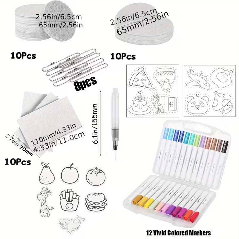 Magic Foam Paint Brushes 3D Puffy Art Kit with Textured Sponge Canvas & Bubble Art Tools for Kids DIY Craft Painting & Couple Gifts