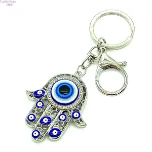 Women’s Lucky Eye Hamsa Evil Eye Charm Keychain, Bohemian Spiritual Protection Key Ring, Stylish Decorative Key Holder for Daily Use, Bag Purse Charms & Good Luck Gift‑Giving