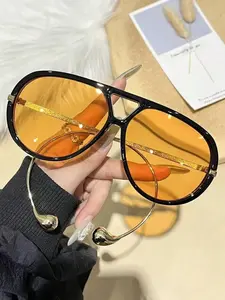 Classic Pilot Frame Y2K Style Metal Fashion Sunglasses, Vintage & Modern Design, Trendy Casual Aviator, Outdoor Casual, Street Photography, Vacation, Driving Sun Protection