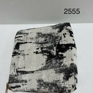 Full Size Make Up Bag 2555 - Stylish Black and White Abstract Design for Cosmetics Storage Compact and Practical Ideal for On-the-Go Use