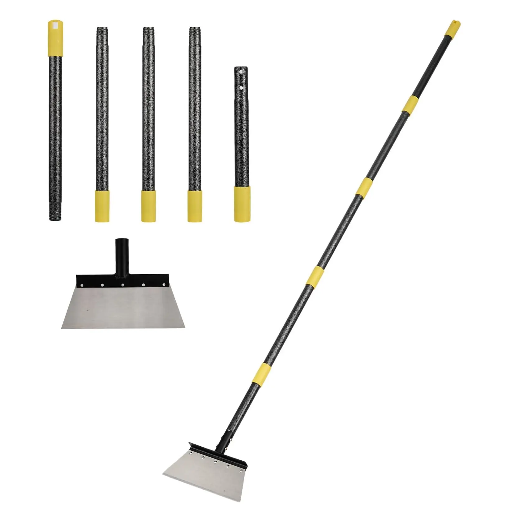 Heavy Duty Long Handle Garden Shovel & Scraper, 60/72/88 Inch Ergonomic Steel Tool, 10.24" Stainless Blade, Manual Moss & Weed Remover, Non-Slip Handle, Rust Resistant, Patio, Sidewalk