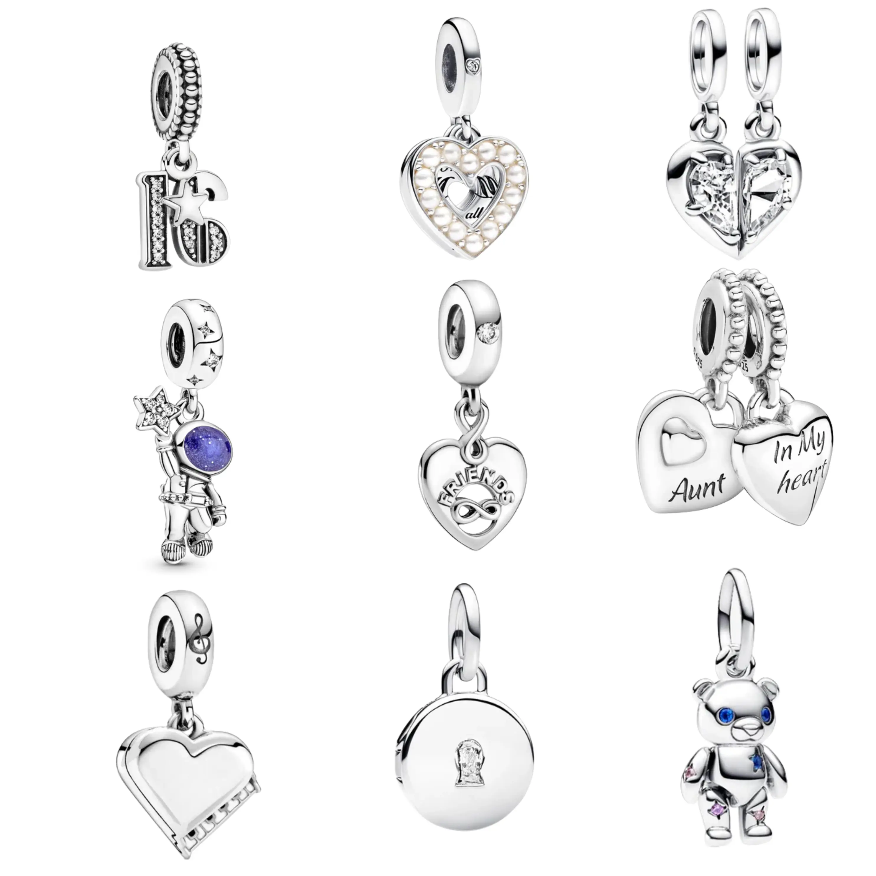 Family Love Charms for Bracelet | Aunt Heart Pendant | Meaningful Gift Jewelry