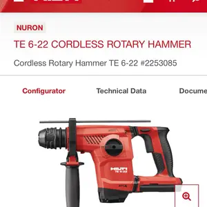 TE 6-22 cordless sds plus ATC/AVR rotary hammer drill ( tool only)