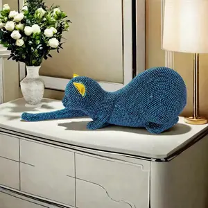 Stretching Cat Sculpture Statue, Perfect for Living Room Entry Bedroom Office Desk Decor, Home Ornaments, Thanksgiving Valentine's Day Birthday Gift, Resin Statue