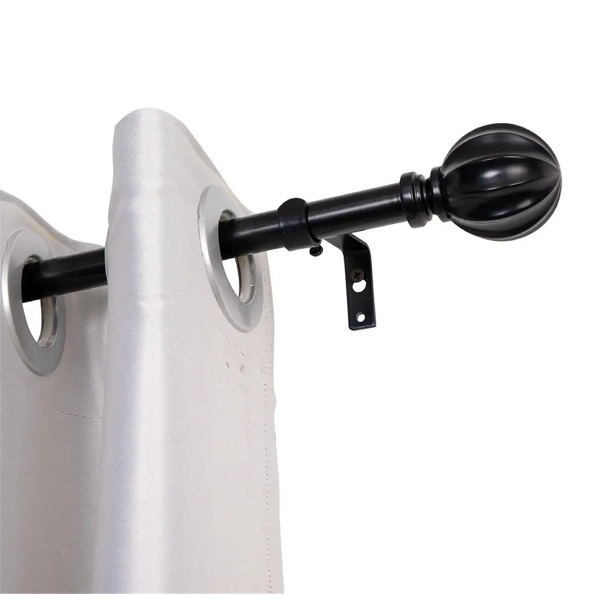 UTOPIA ALLEY  Wall Mounted 3/4 Inch Curtain Rod - Curtain Rods For Windows 48 to 86 Inch, Adjustable Drapery Rods, Black Curtain Rods, Bedroom & Living Room Decorative Curtain Rods, Tapestry Poles (Black, 48"-86")