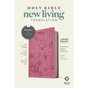NLT Large Print Premium Value Thinline Bible, Filament Enabled (LeatherLike, Garden Pink)
