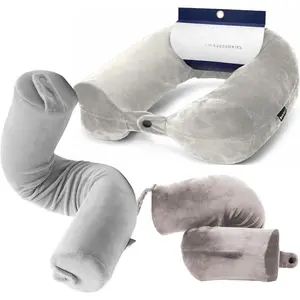 Free Form Travel Pillow - Lightweight Flexible Memory  Travel  Pillow for Sleeping, , Airplane & Travel Support, Grey