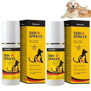 2 Bottles Pet Skin Treatment Spray for Dogs & Cats, Natural Soothing Spray for Cleansing and Softening Skin, Reducing Scratching Mites High Permeability