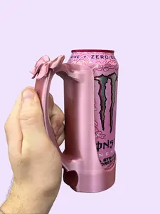 Bow-topped 16oz Can Holder - Colorful Collection of Can Holders in Various Vibrant Colors Monster, Ghost,  Drinkware Drink Mug Holiday Tumbler Insulated Double-Walled Flasks Skinny Red Bottles Lightweight Classic