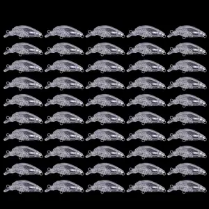 50pcs Unpainted Hard Bait Mini Crankbait, Bionic Bass Fishing Lure