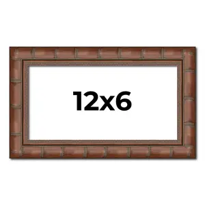 12x6 Brown Modern Bamboo Picture Frame - UV Acrylic, Foam Board Backing, Hanging Hardware