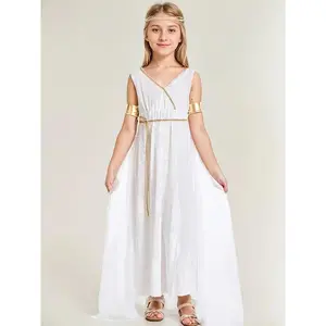 Carnival Halloween Plus Years Greek Girl Dress BY665310 Polyester Lace Up Solid Color Historical Costume Kids Over 3 Years Old