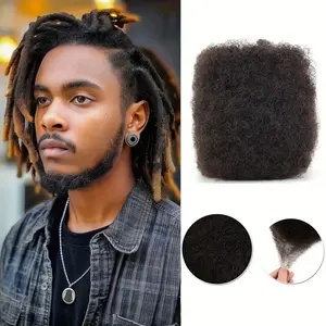 Hot Wholesale Afro Kinky Bulk Human Hair tight 8 Inch Natural Black Braiding Hair for Draedlock Extensions Repair Locs with Crochet Hook and Comb (1pc-8 inch-30g, 1B Nature Black)