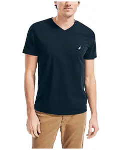 Nautica Mens J-Class Logo V-Neck T-Shirt True Black Small